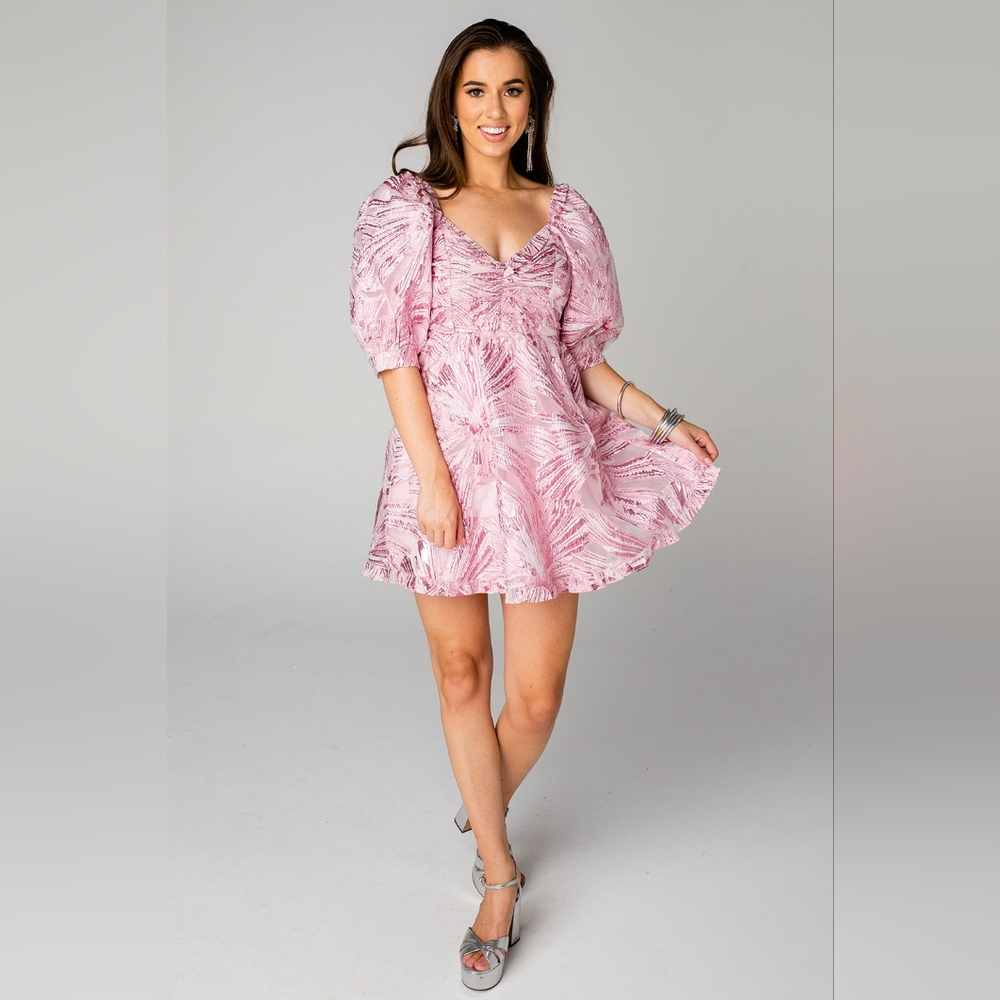 BuddyLove Poppy Puff Sleeve Dress | L | NWT